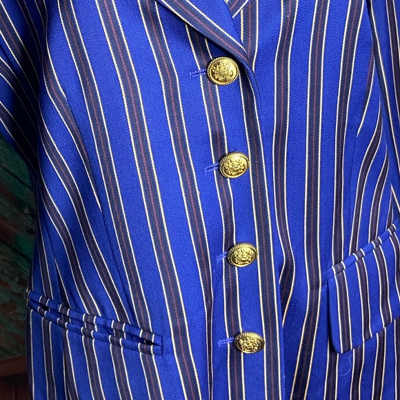Vintage Laurel By Escada Blue Striped Wool Blazer - Picture 6 of 6